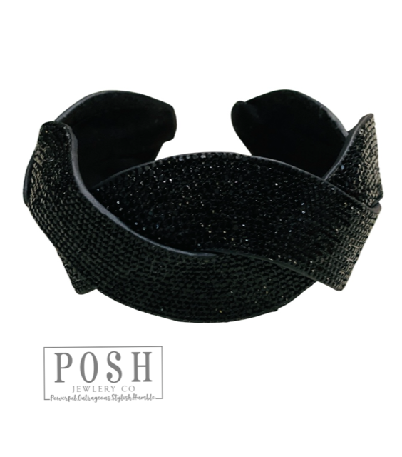 Braided rhinestone headband - LC