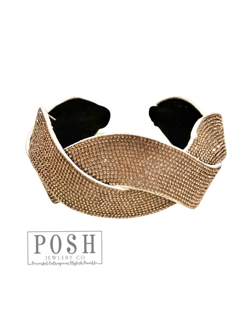 Braided rhinestone headband - LC