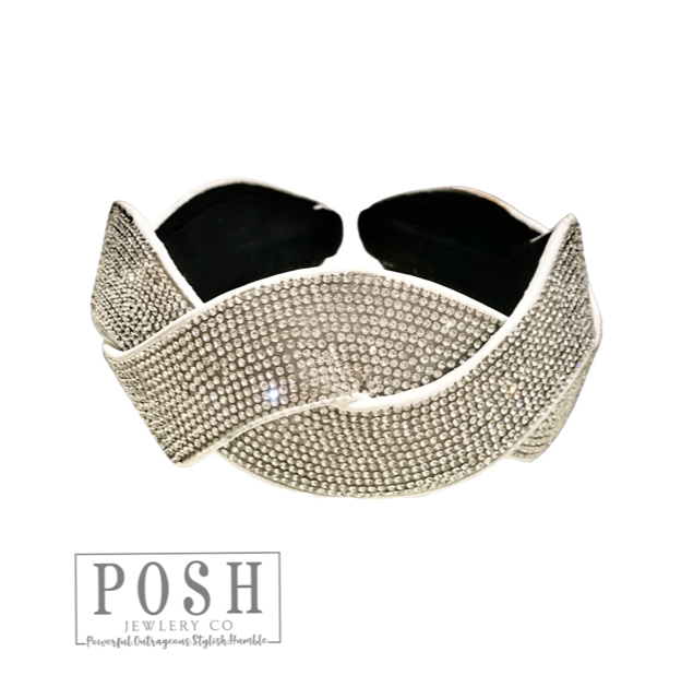 Braided rhinestone headband - LC