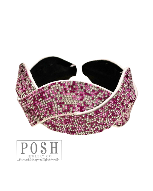 Braided rhinestone headband - LC