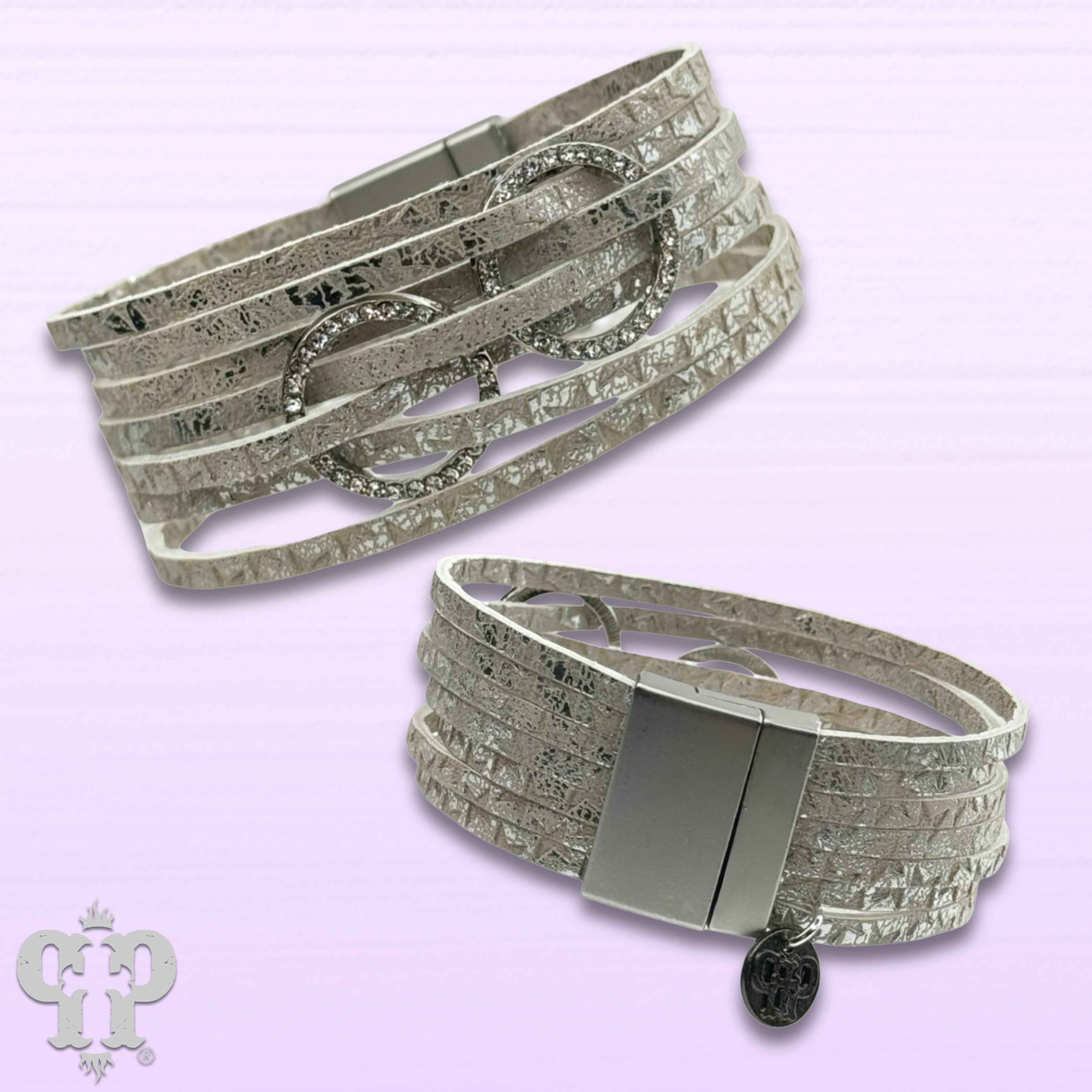 Star embossed magnetic cuff bracelet, last call